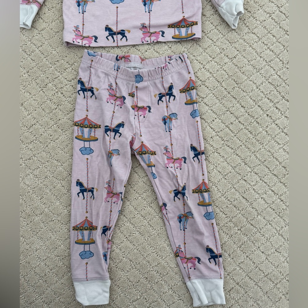 Roller Rabbit Carousel Print Pajama Set for Toddler Girl Pima Cotton - Picture 4 of 4